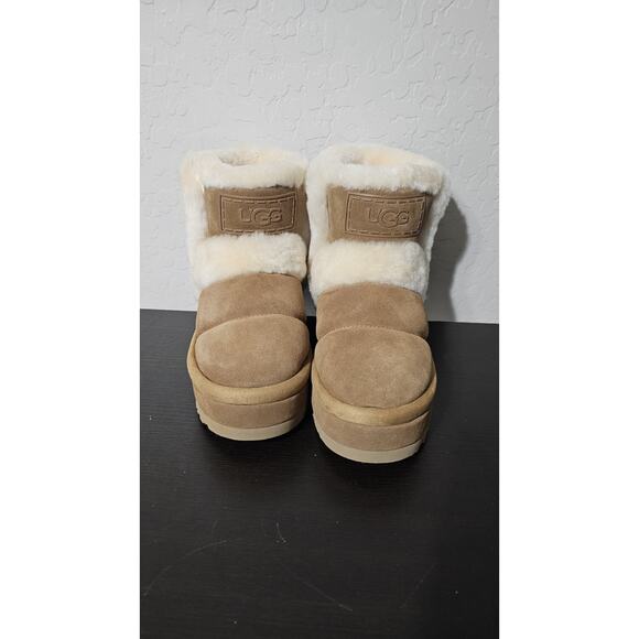 UGG Classic Chillapeak Chestnut Suede Shearling Boots 1144046 Women's Size 6 NEW - Picture 2 of 4